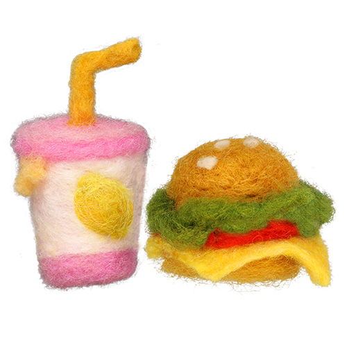 drink and burger illustration