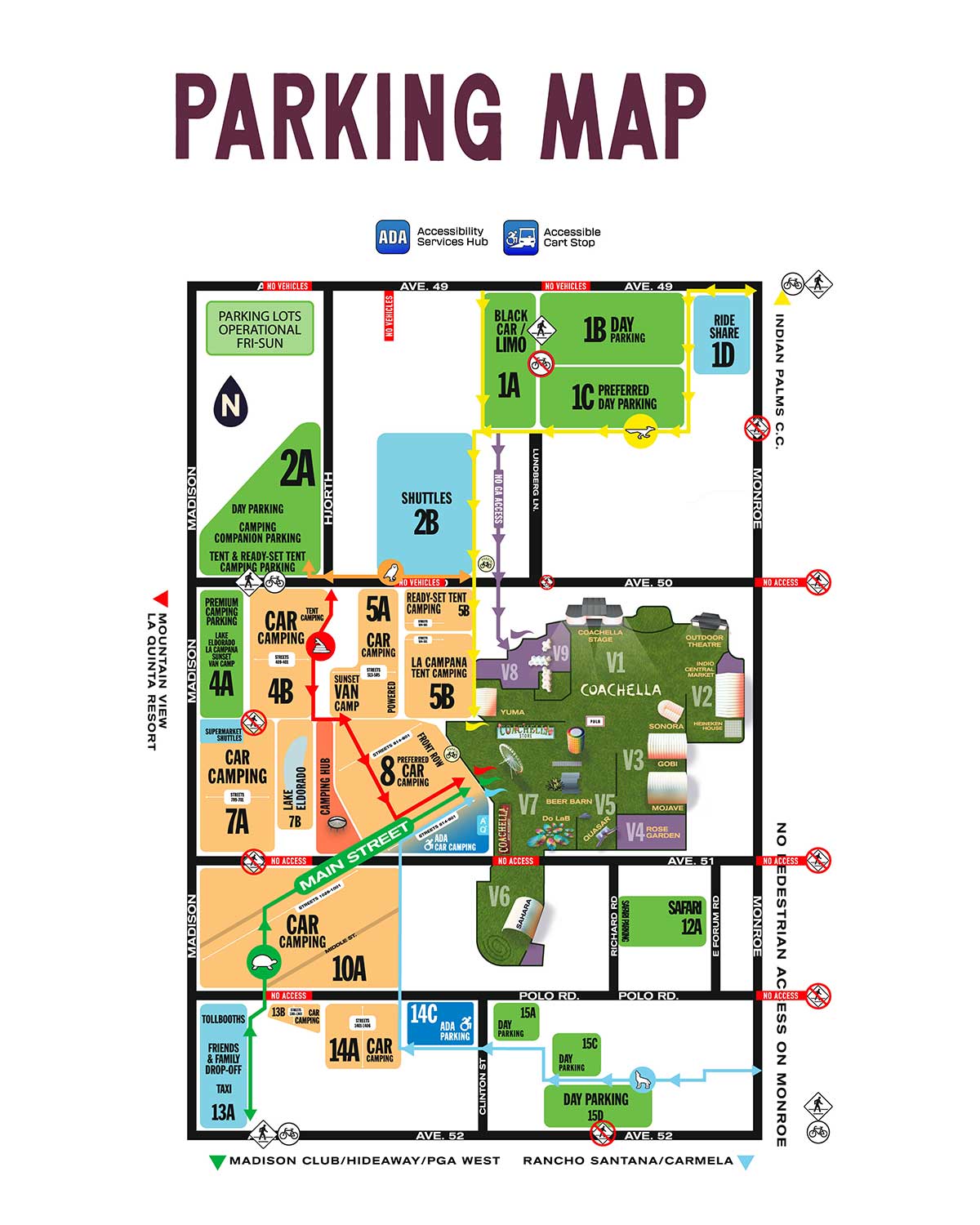 Coachella 2025 ADA parking map