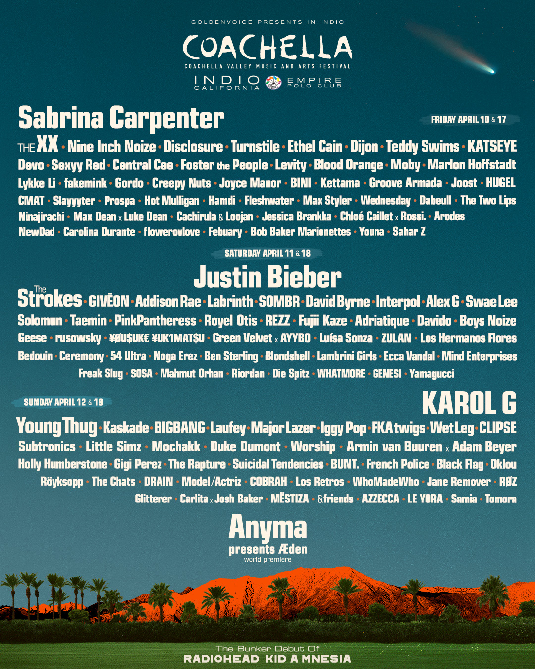 Coachella 2024 Lineup Poster