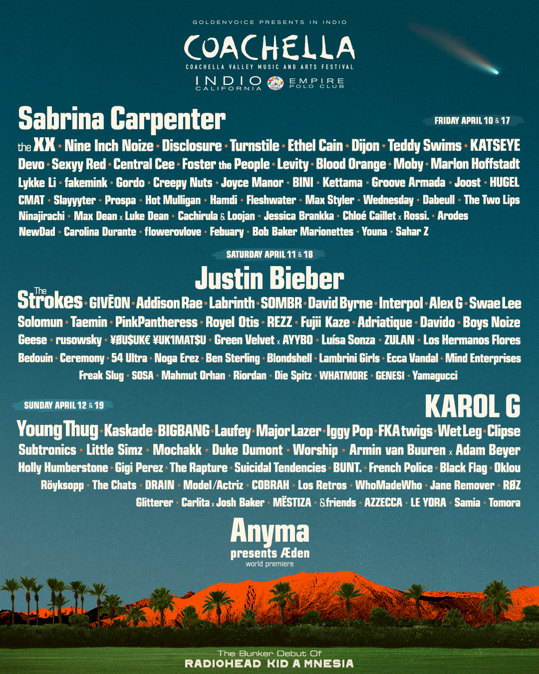 Coachella 2024 Lineup Poster