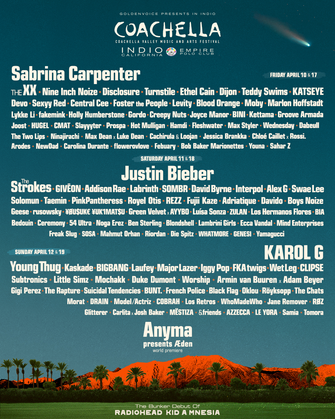 Coachella 2024 Lineup Poster