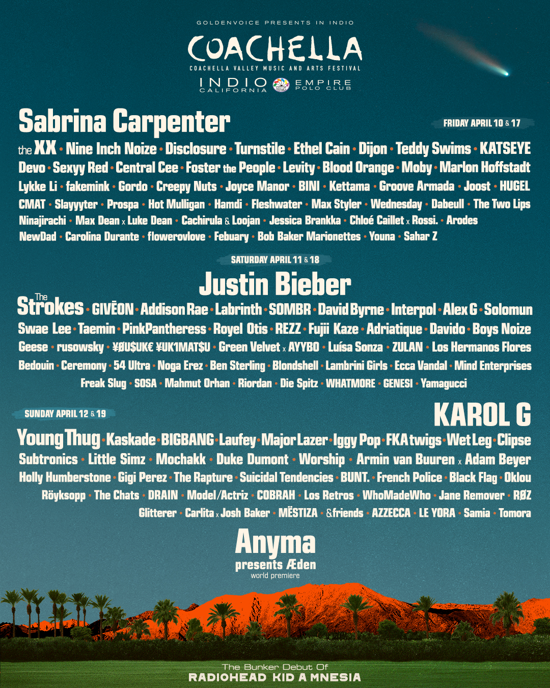 Coachella 2024 Lineup Poster