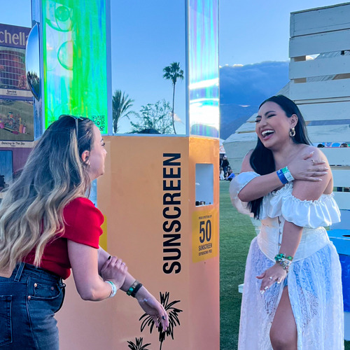 Neutrogena sunscreen station at Coachella