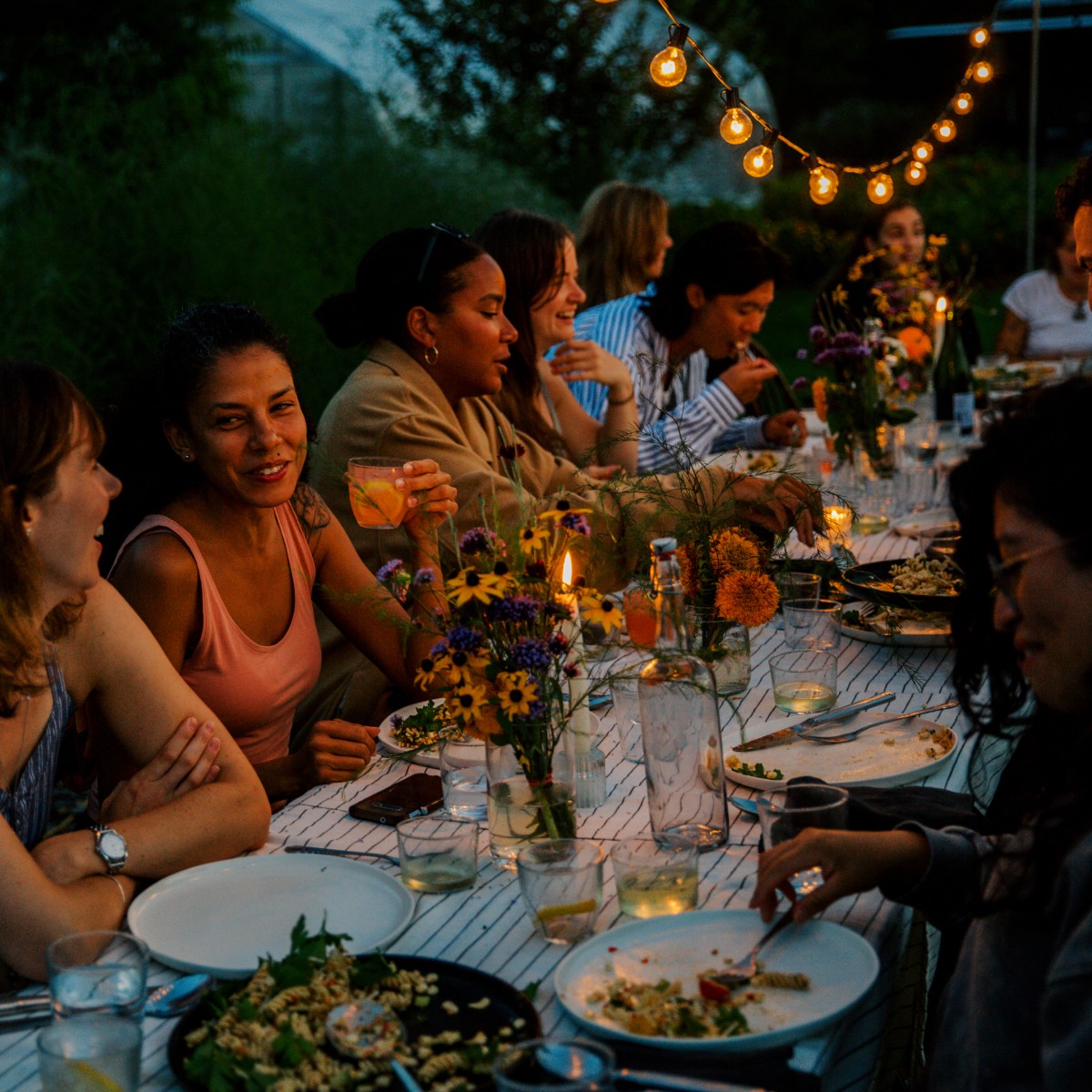 Coachella fans dining together