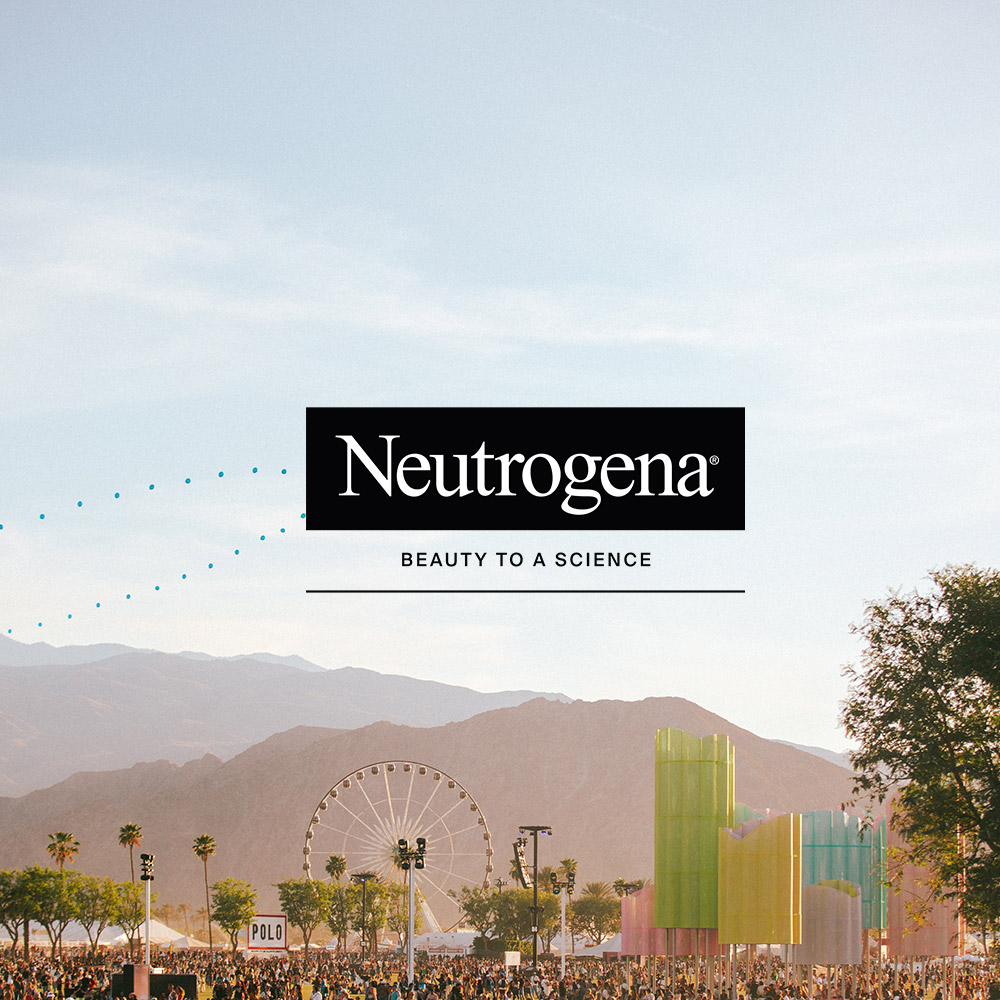 Neutrogena logo with Coachella background