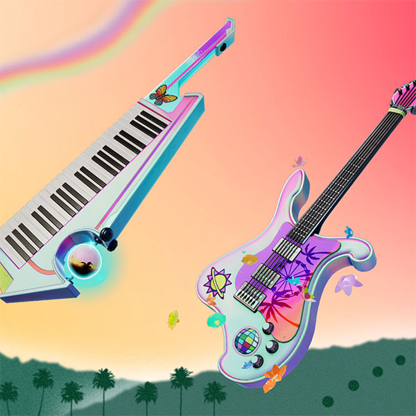 musical instruments in Fortnite graphic