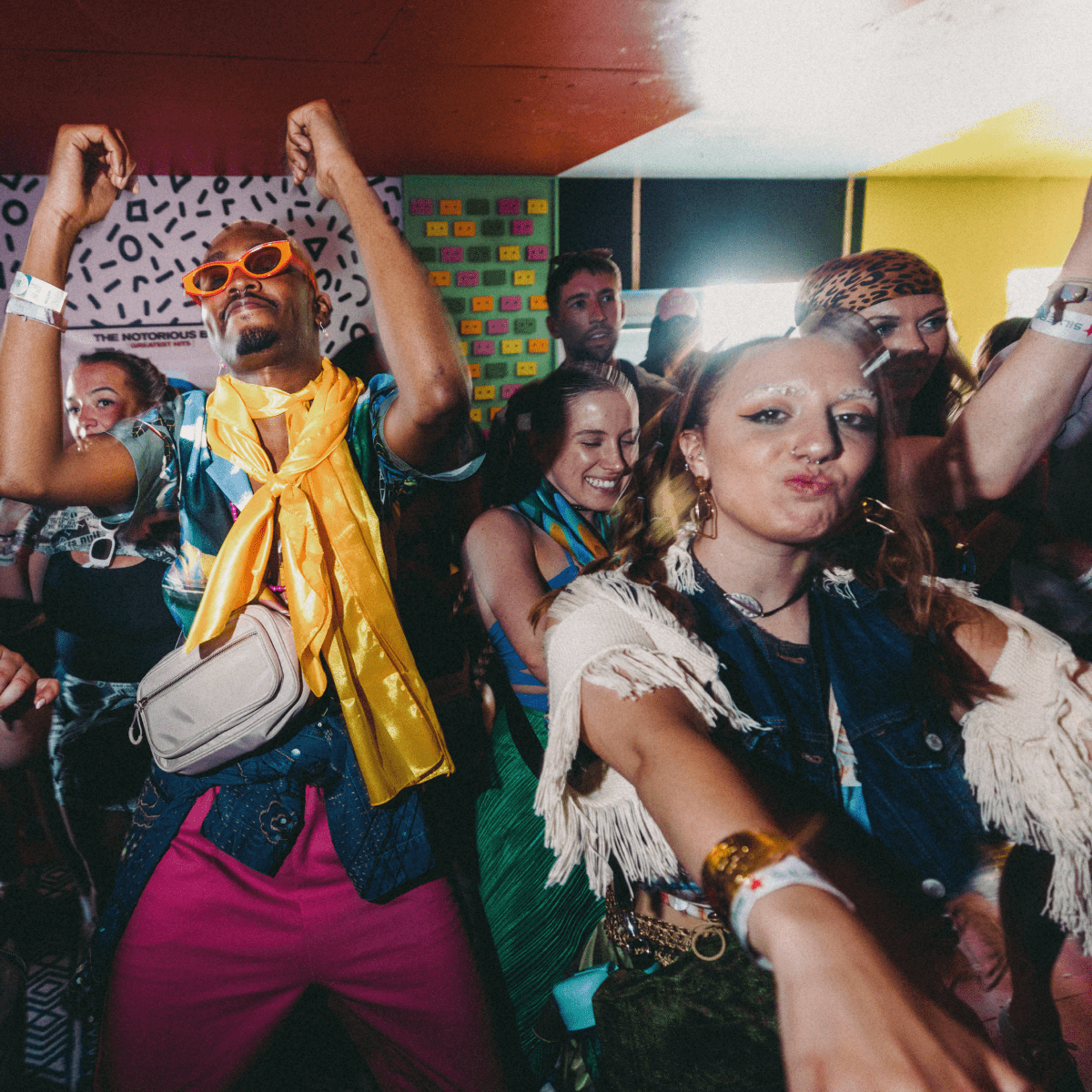 Coachella fans dancing at GV Black tent