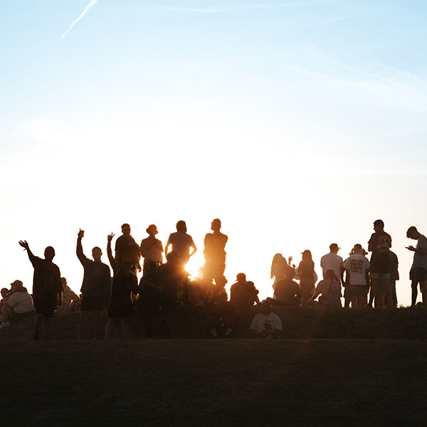 Group of Coachella fans on horizon