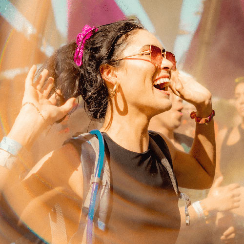 Coachella fan wearing sunglasses