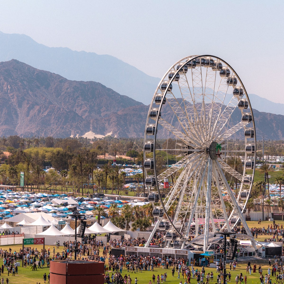 Coachella ferris wheel in front of parking