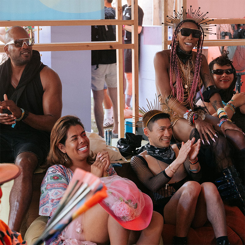 Coachella fans laughing