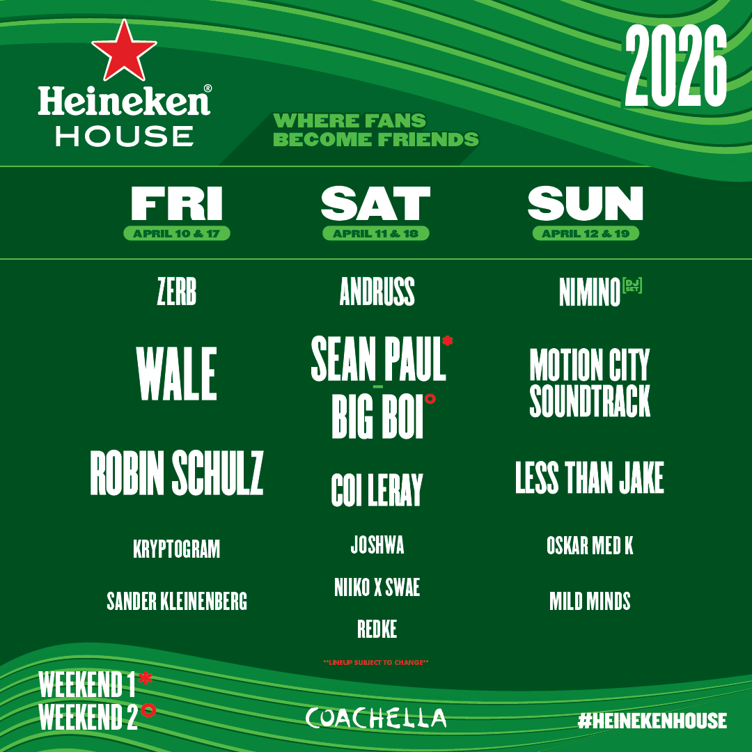Heineken House 2026 lineup