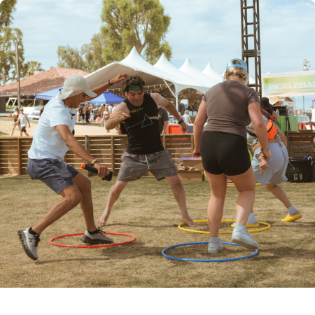 Coachella fans playing a game