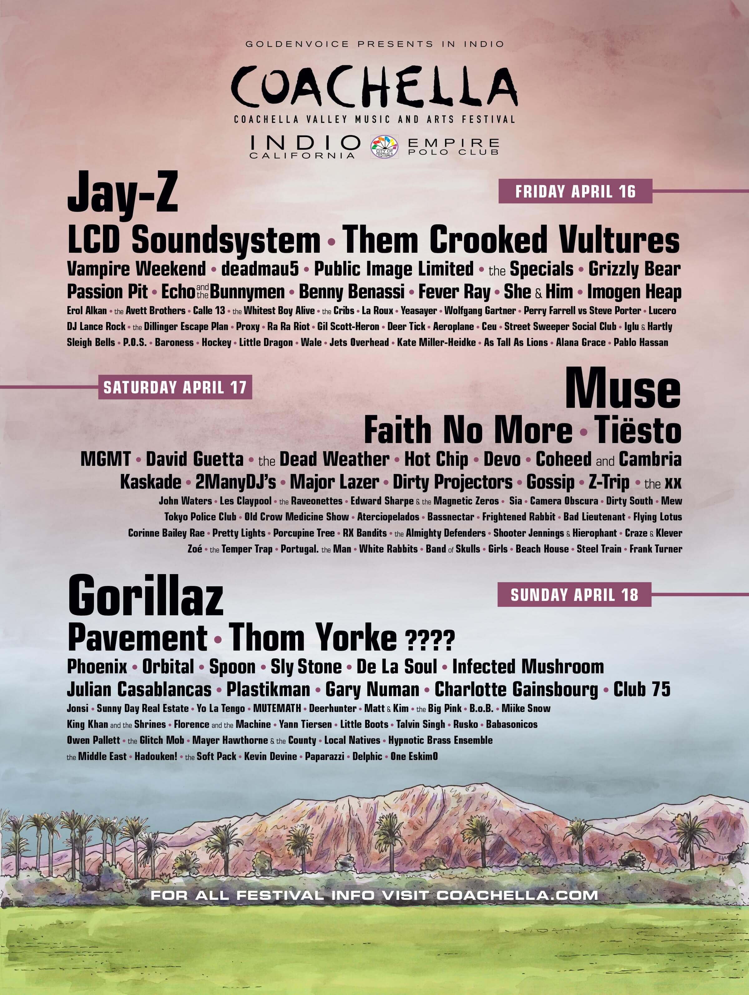 Coachella 2010 Lineup Poster