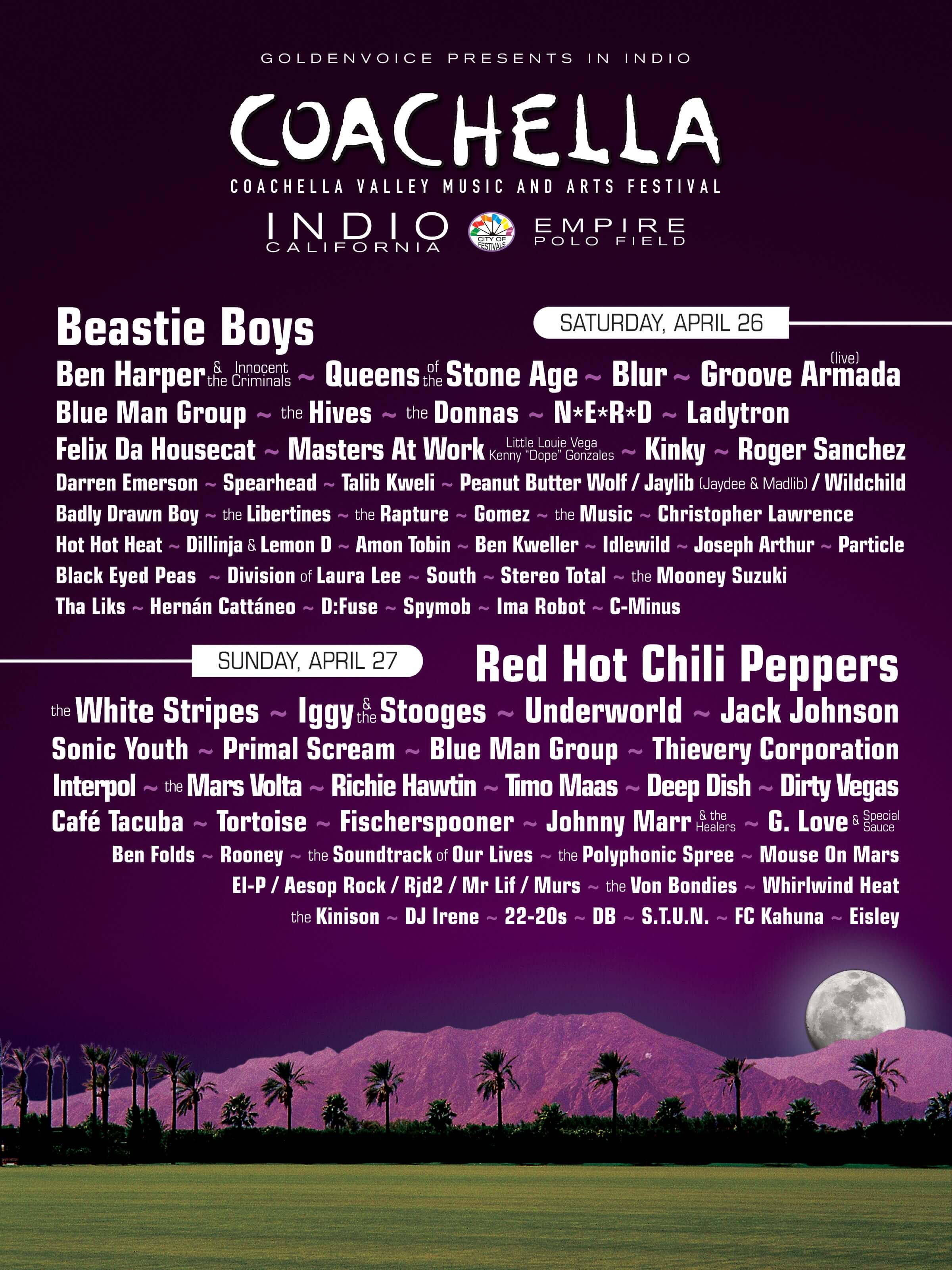 Coachella 2003 Lineup Poster