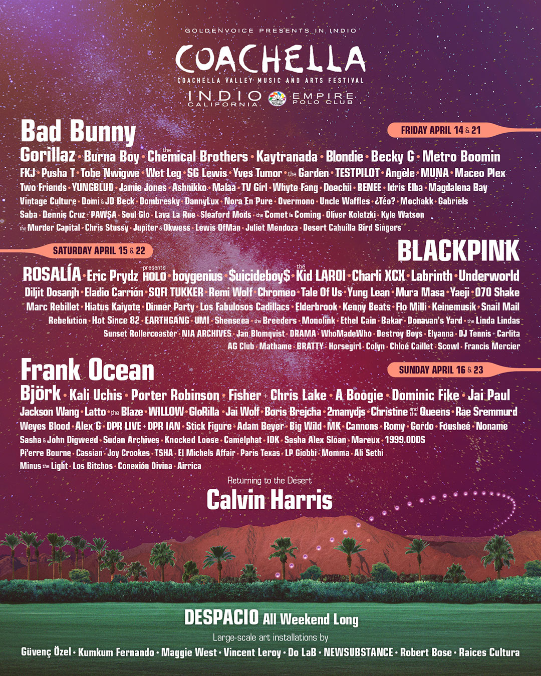 Coachella 2023 Lineup Poster