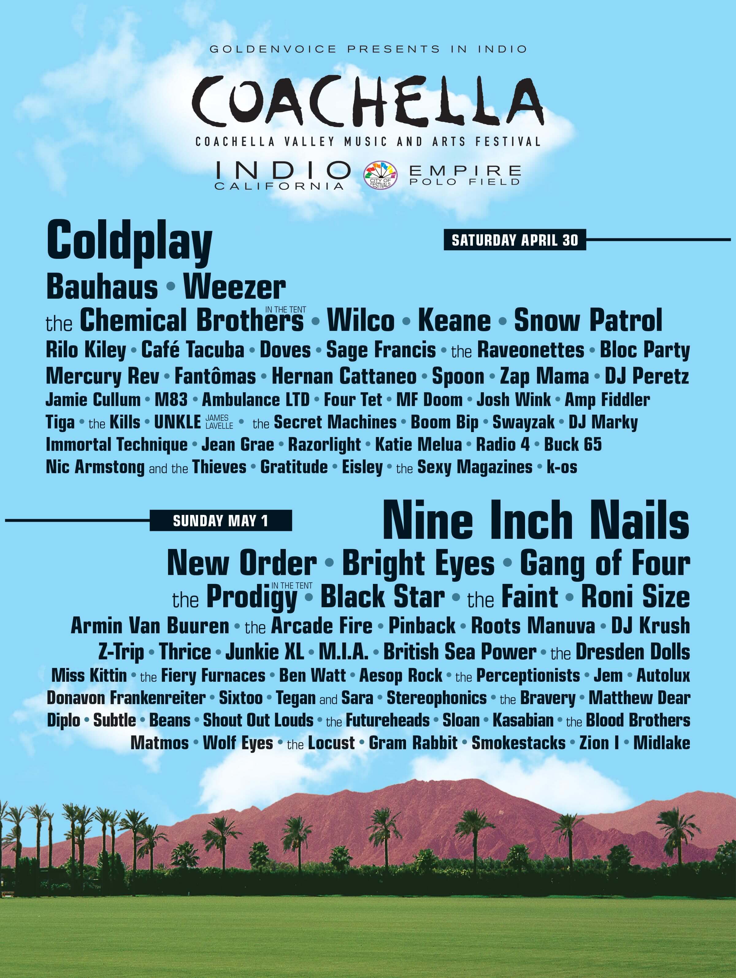 Coachella 2005 Lineup Poster