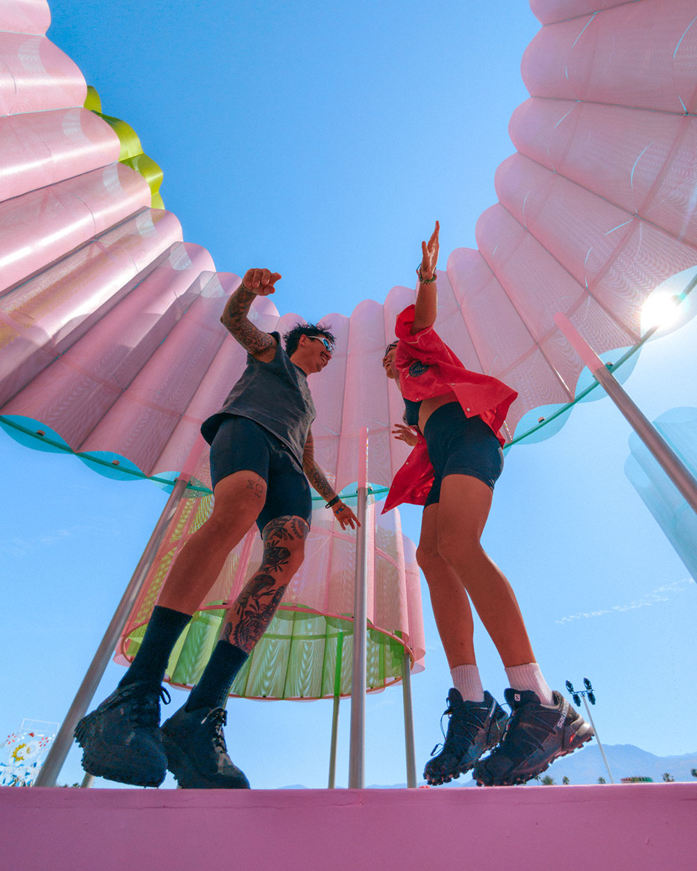 two fans in art installation