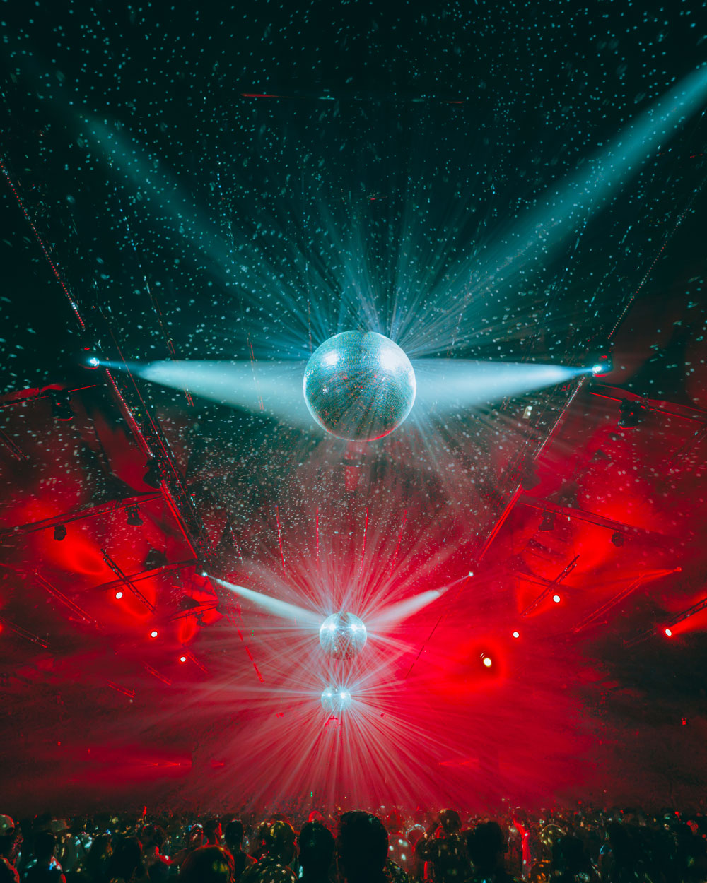 Light show in Yuma tent