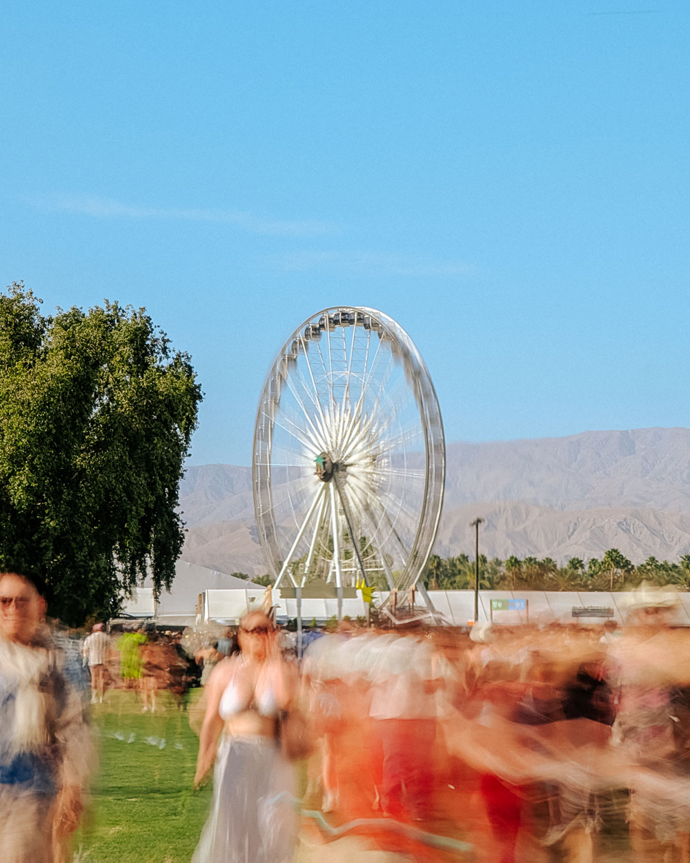 Coachella ferris wheel on a beautiful day