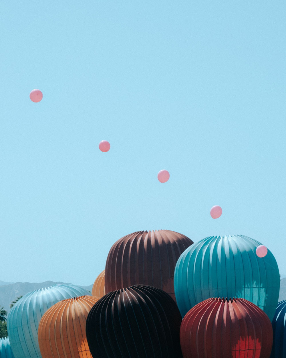 balloon change against blue sky